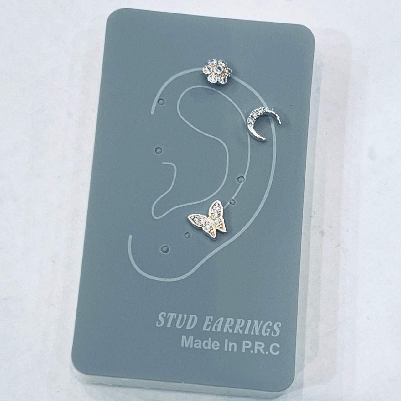 Stud Earrings – مجموعة 3 قطع